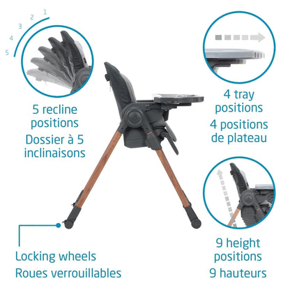 MAXI COSI Minla High Chair + Kori Rocker Bundle