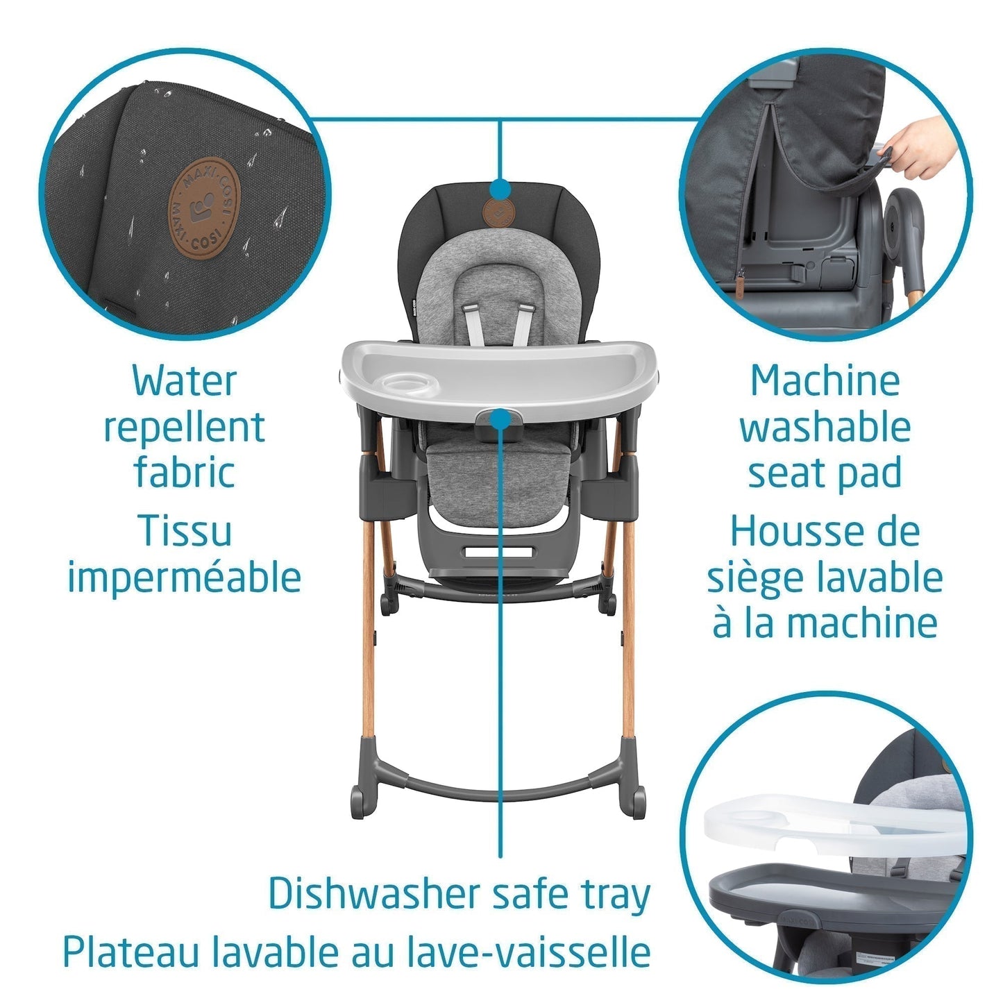MAXI COSI Minla High Chair + Kori Rocker Bundle