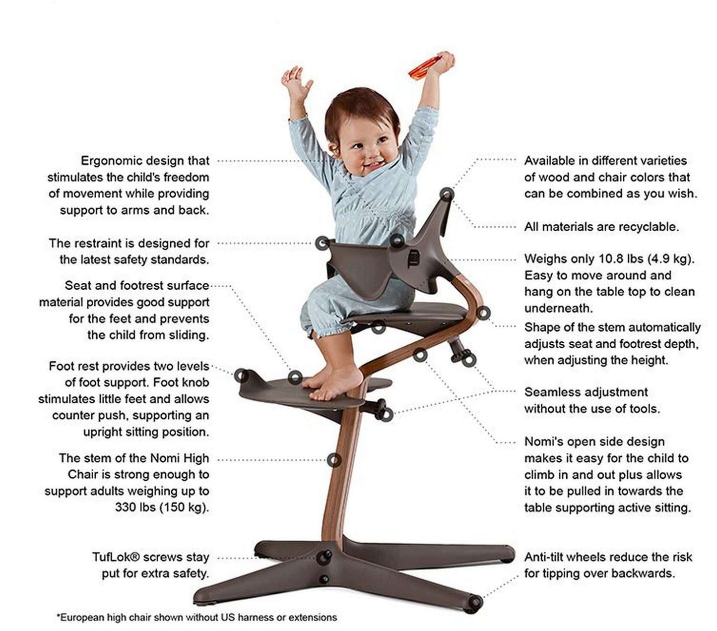 NOMI High Chair - White Oak / White