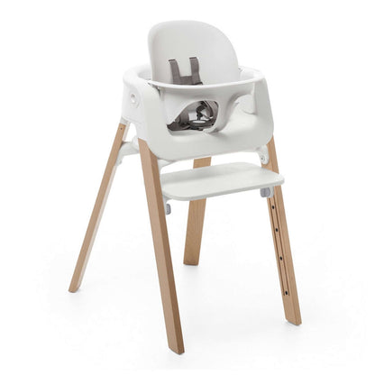 STOKKE Steps HighChair (includes Legs, Seat and Babyset) - White With Natural Legs