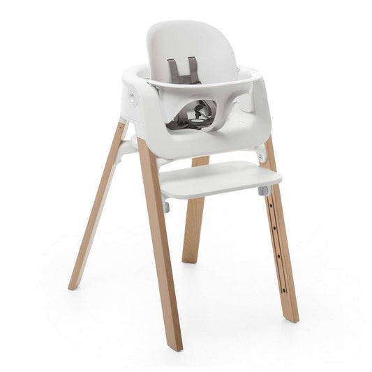 STOKKE Steps HighChair (includes Legs, Seat and Babyset) - White With Natural Legs